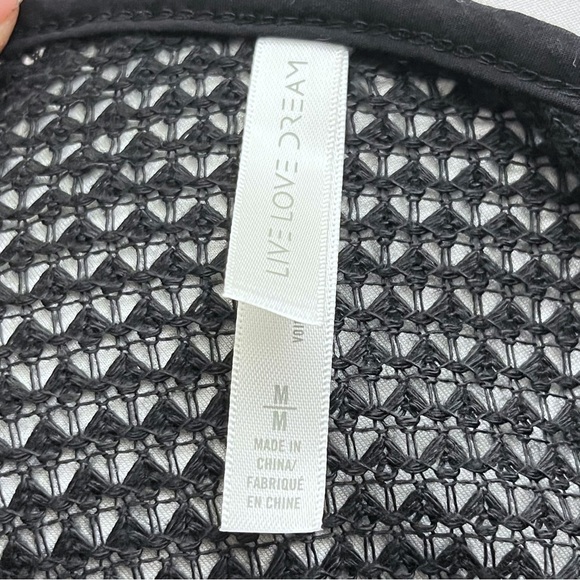 Live Love Dream Black Sheer Mesh Swimsuit Cover Romper Size Medium - Picture 8 of 8